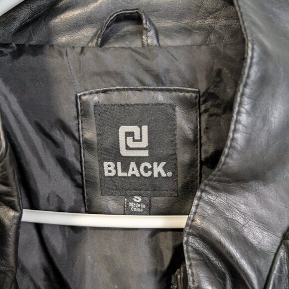 Black Brand Faux Leather Jacket - Picture 2 of 4